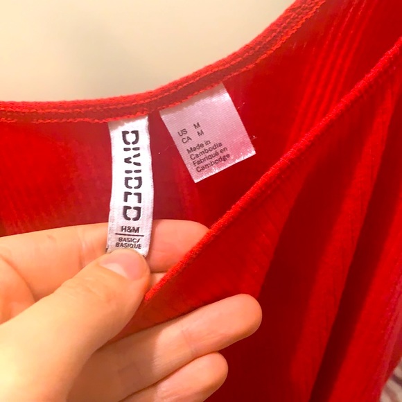 Red ribbed body suit - Picture 3 of 4